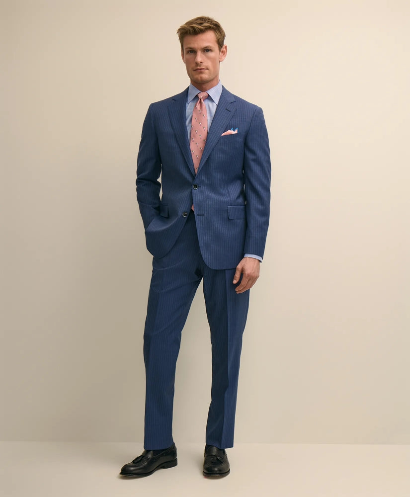 Brooks Brothers Men Classic Fit Wool Stripe 1818 Suit