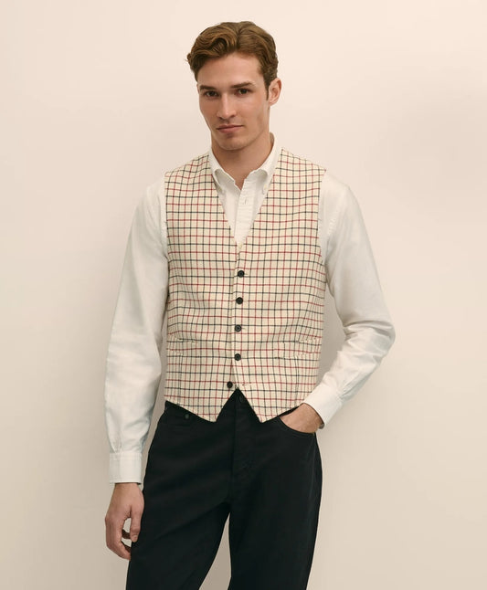 Brooks Brothers Sale Classic Fit Wool Tattersall Suit Vest