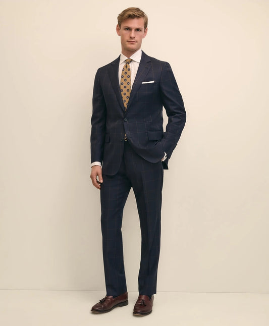 Brooks Brothers Tailored Classic Fit Wool Windowpane 1818 Suit