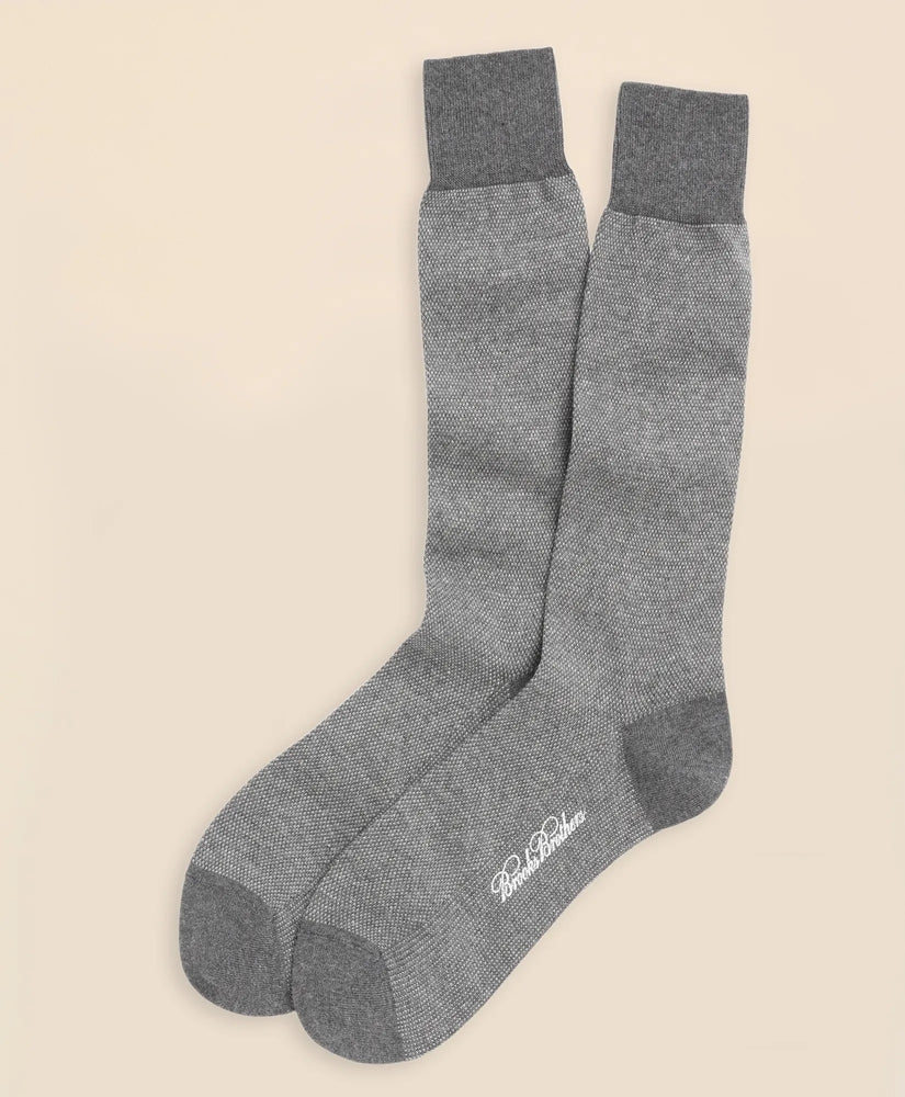 Brooks Brothers Men Cotton Bird's Eye Crew Socks