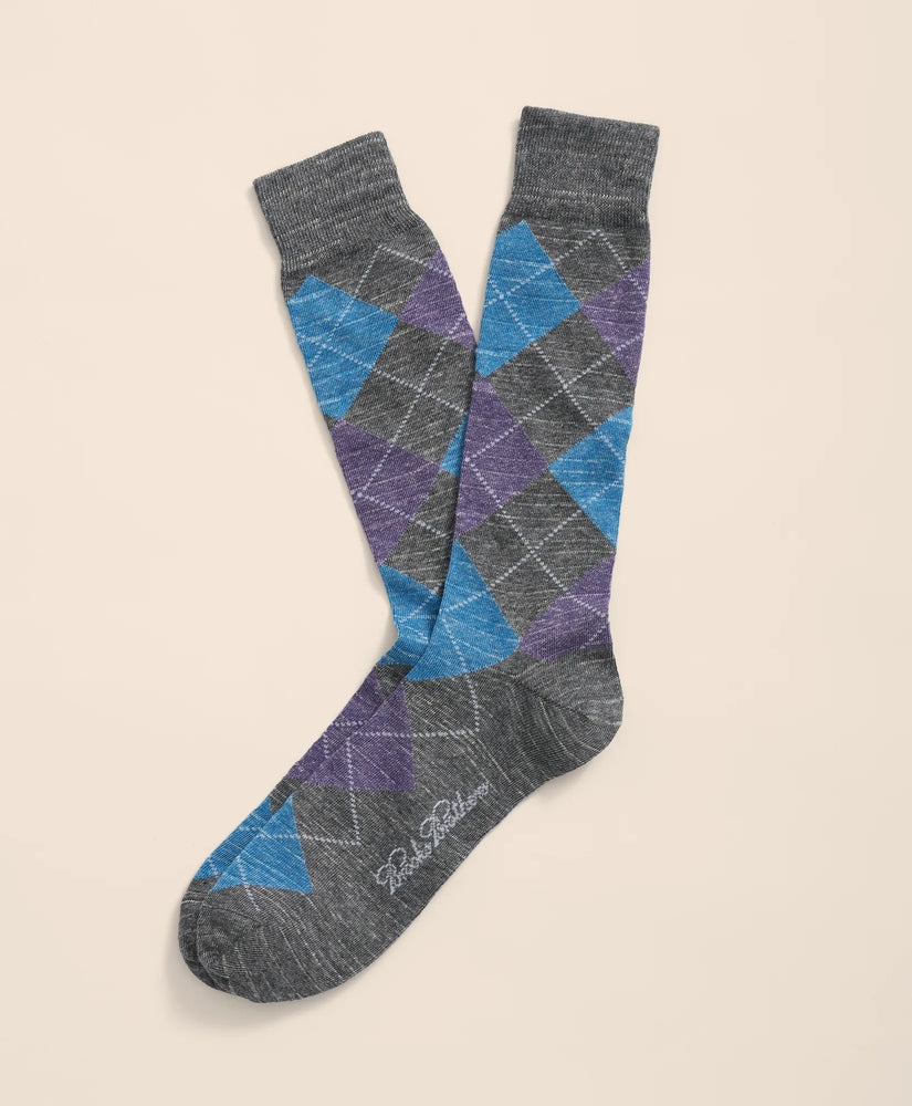 Brooks Brothers Men Cotton Blend Argyle Socks