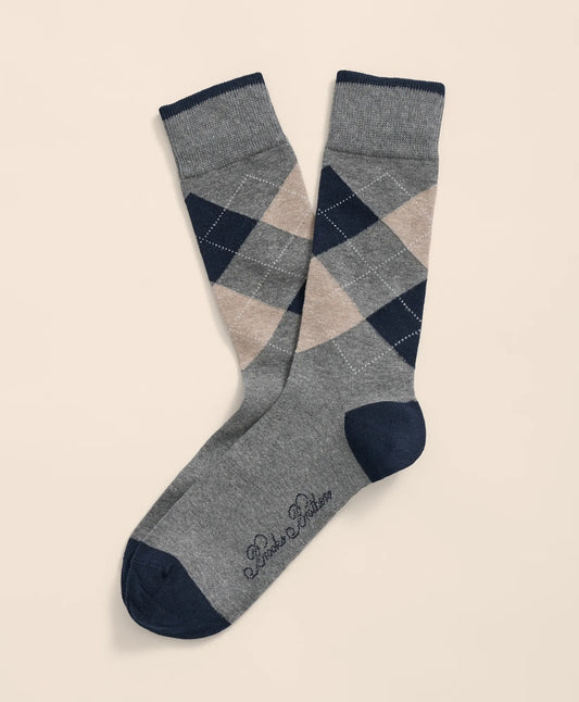 Brooks Brothers Men Cotton Blend Argyle Socks