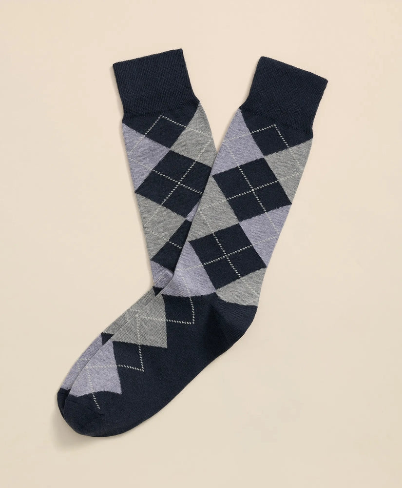 Brooks Brothers Men Cotton Blend Argyle Socks
