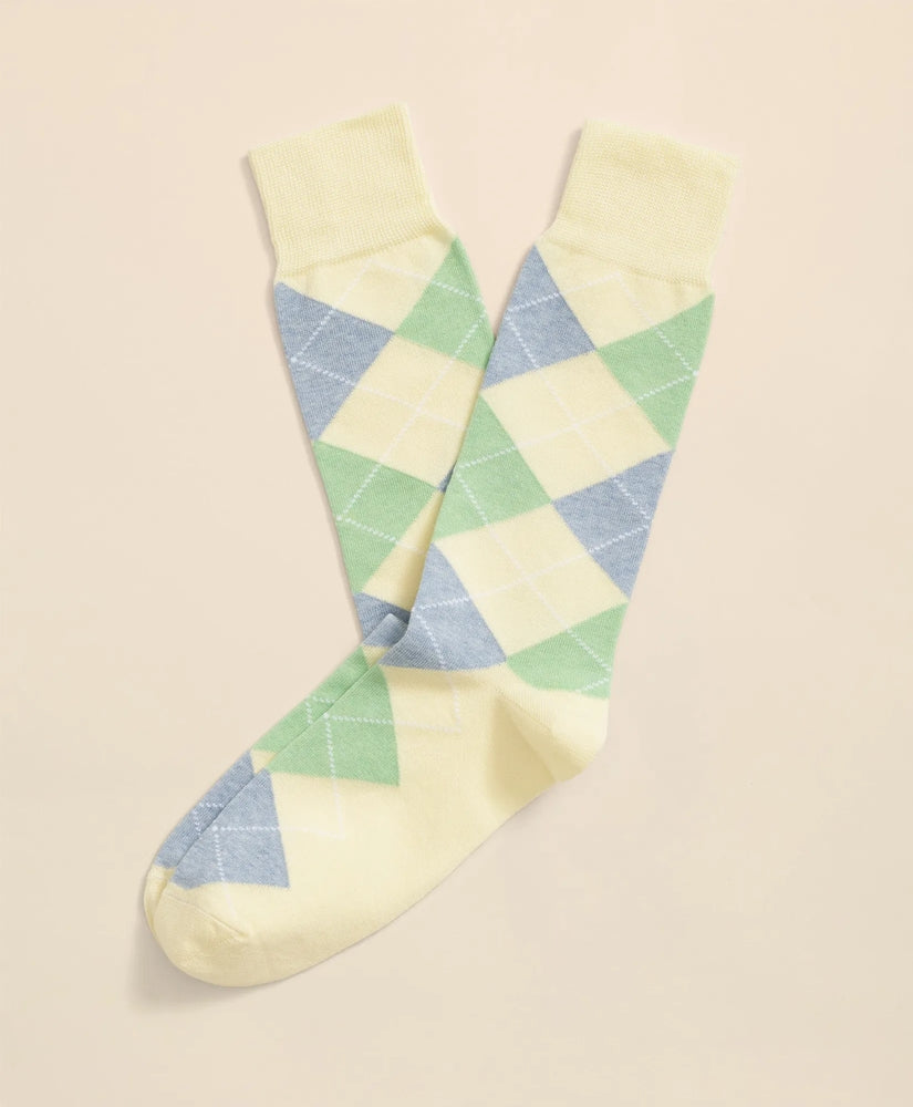 Brooks Brothers Men Cotton Blend Argyle Socks
