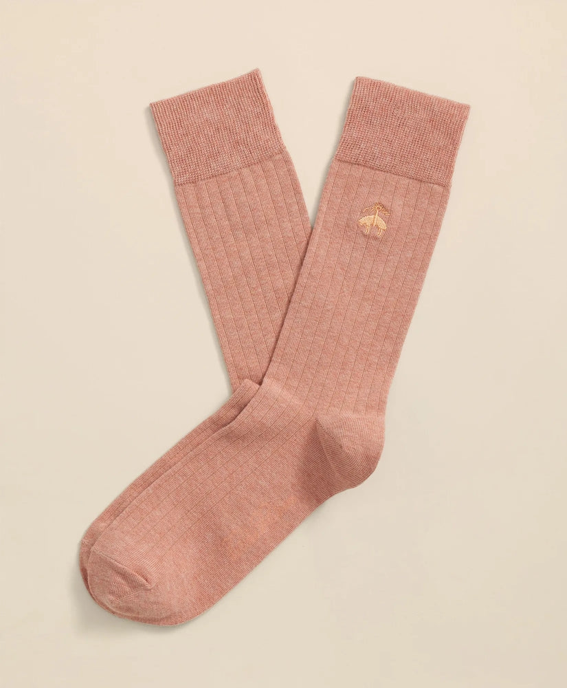 Brooks Brothers Men Cotton Blend Ribbed Socks