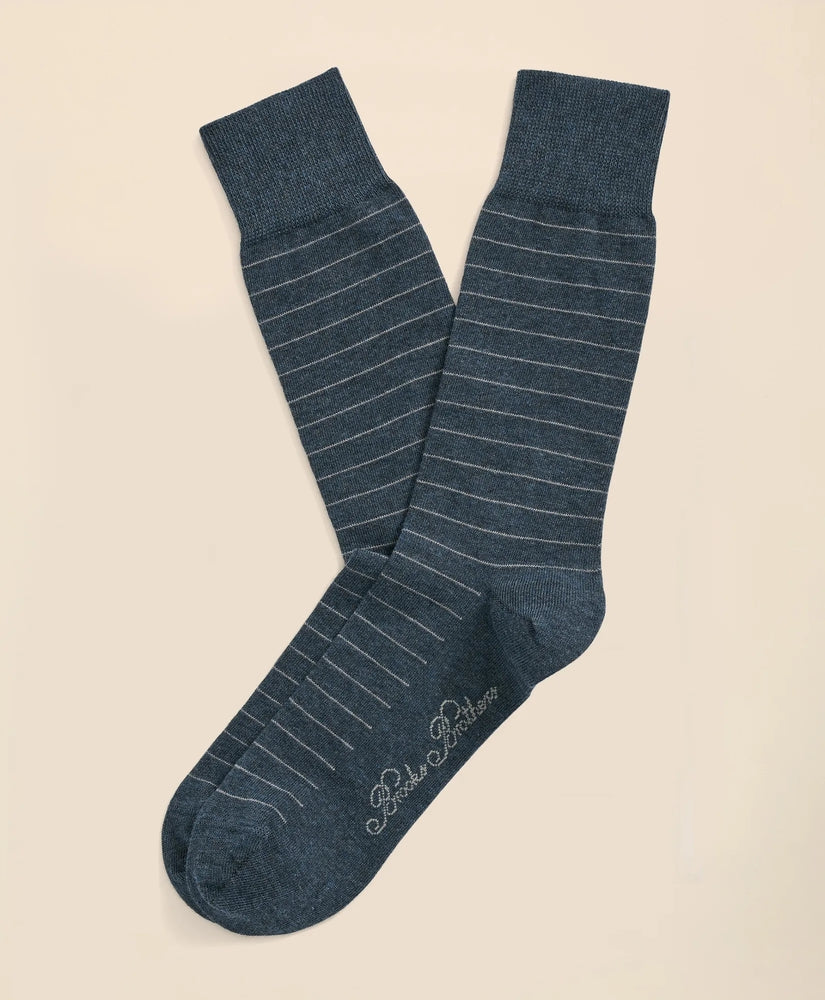 Brooks Brothers Men Cotton Blend Striped Socks