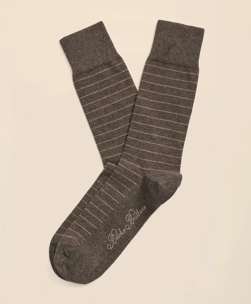Brooks Brothers Men Cotton Blend Striped Socks