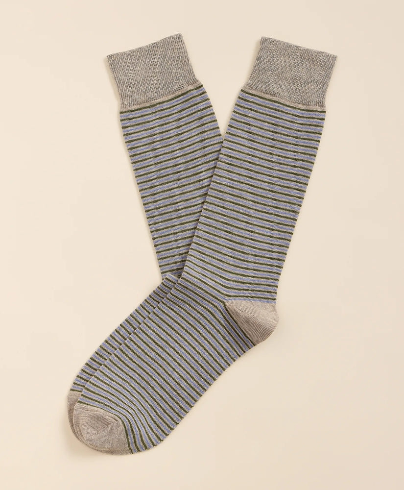 Brooks Brothers Men Cotton-Blend Stripe Socks