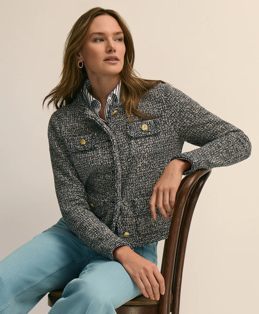 Brooks Brothers Women Cotton Blend Tweed Jacket