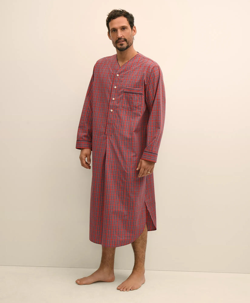 Brooks Brothers Sale Cotton Broadcloth Royal Stewart Tartan Nightshirt