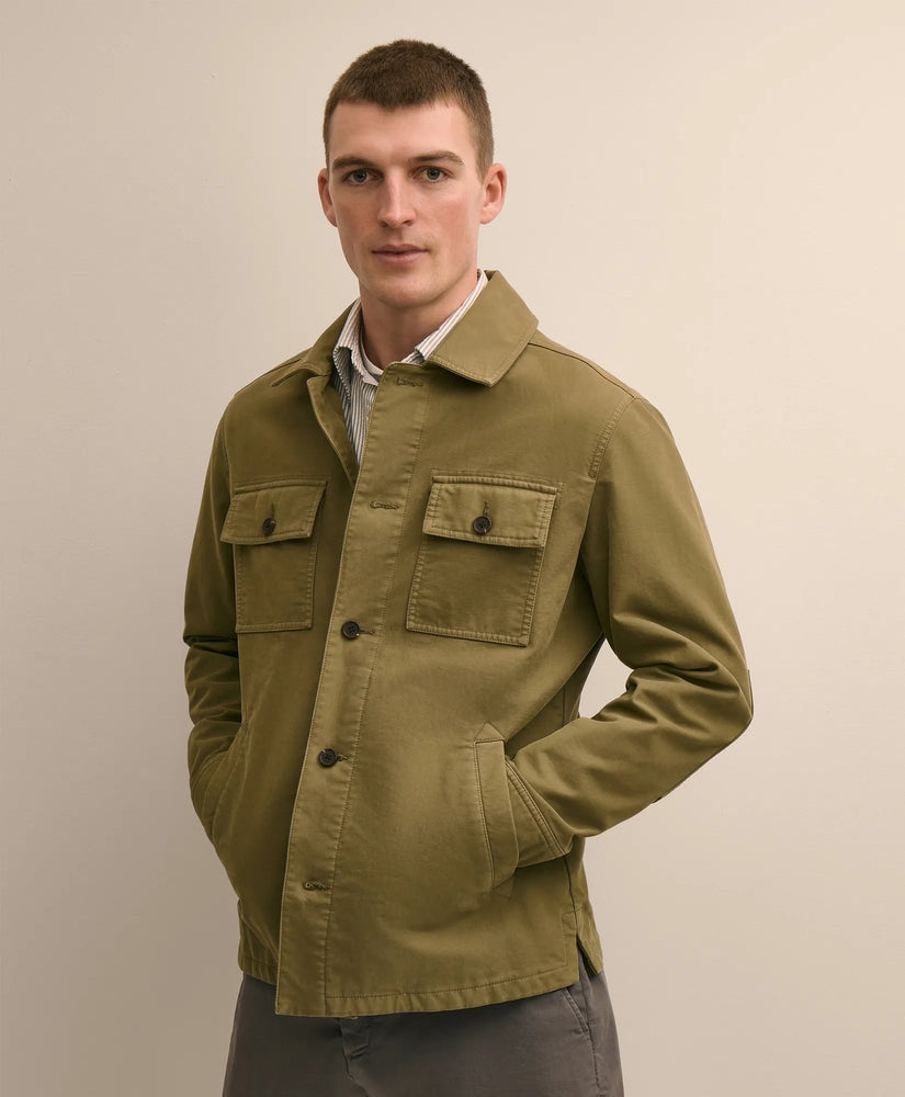 Brooks Brothers Men Cotton Military Shirt Jacket