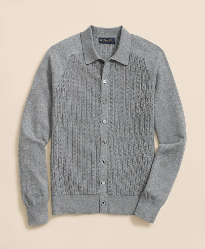 Brooks Brothers Sale Cotton Mini-Cable Polo Cardigan