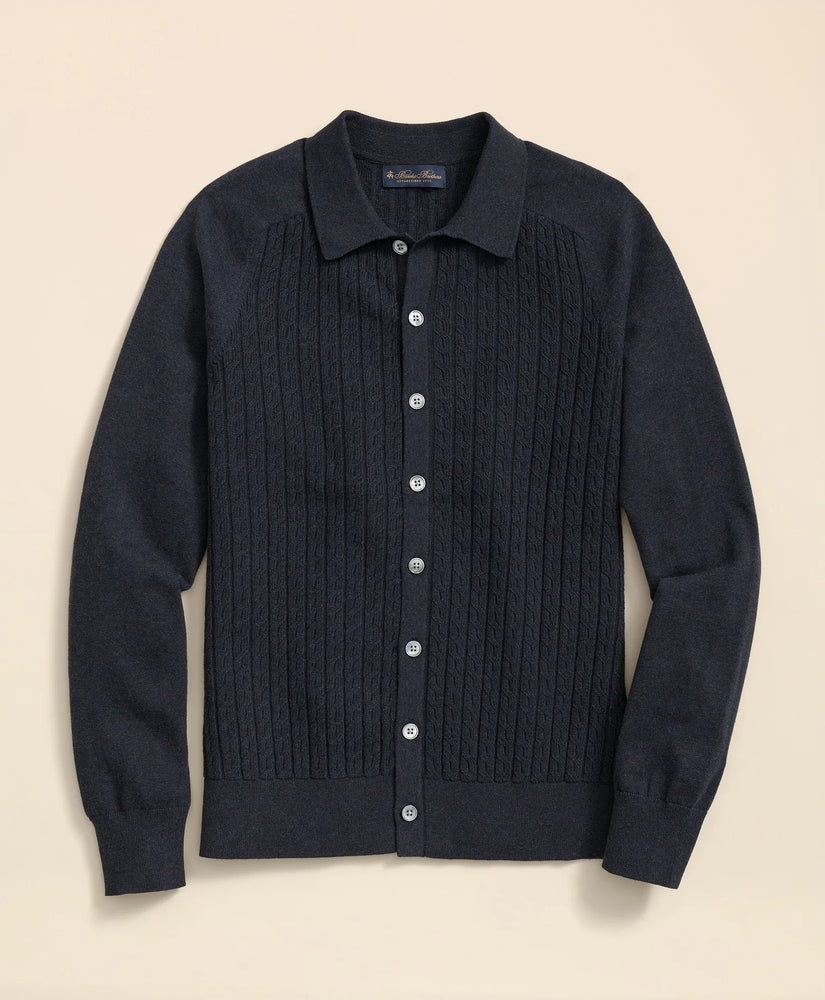 Brooks Brothers Sale Cotton Mini-Cable Polo Cardigan