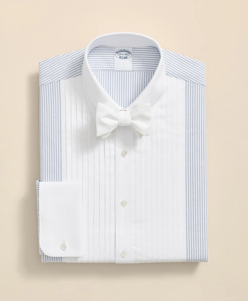 Brooks Brothers Men Cotton Oxford Polo Button-Down Collar, 10-Pleat Contrast-Stripe Tuxedo Shirt