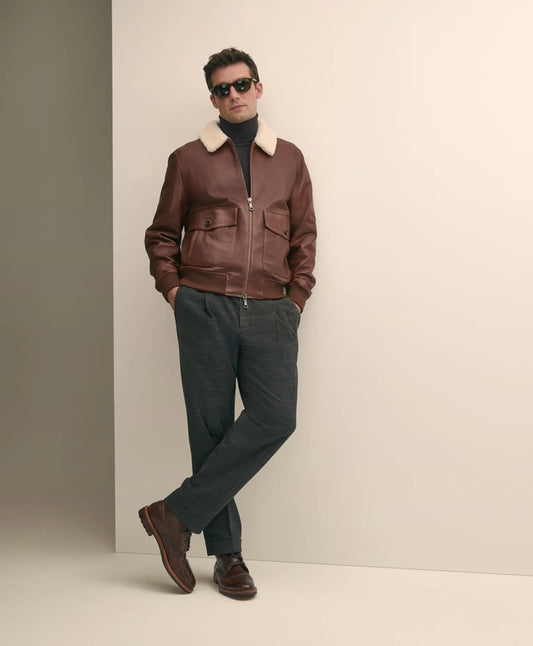 Brooks Brothers Men Cotton Pleated Side-Tab Chino