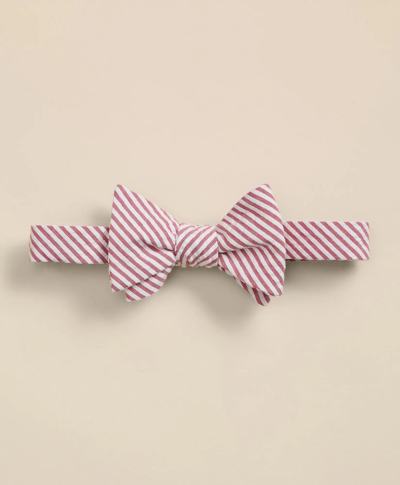 Brooks Brothers Men Cotton Seersucker Stripe Bow Tie