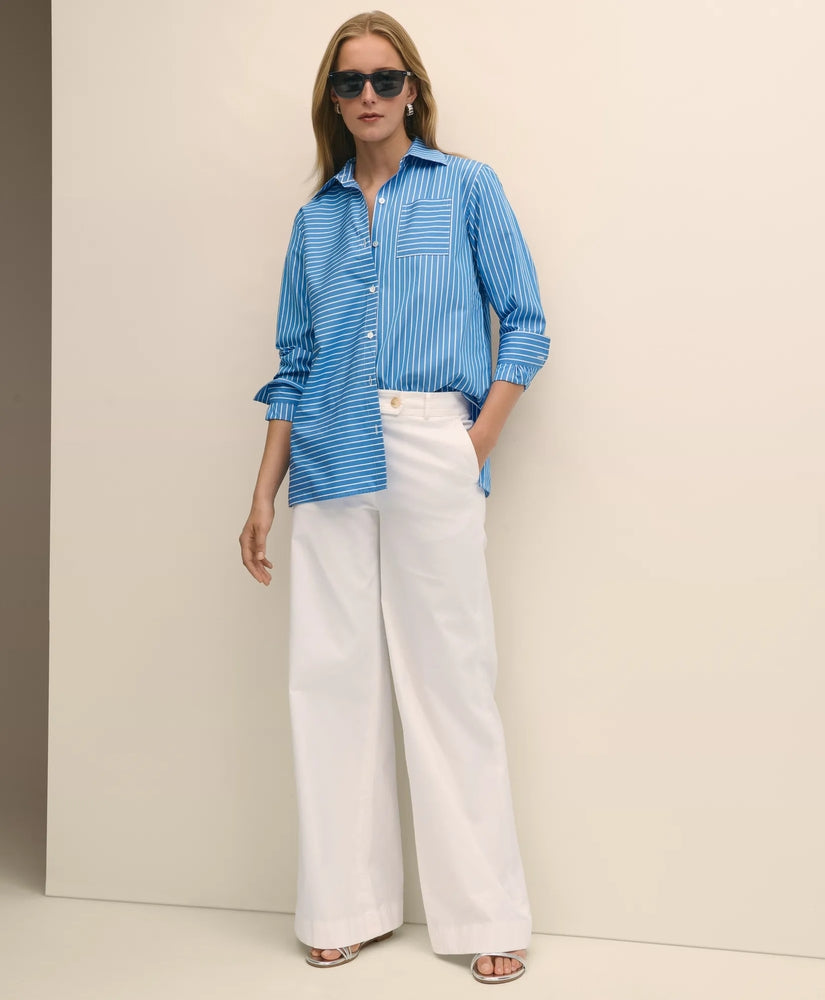 Brooks Brothers Sale Cotton Twill Wide-Leg Pants