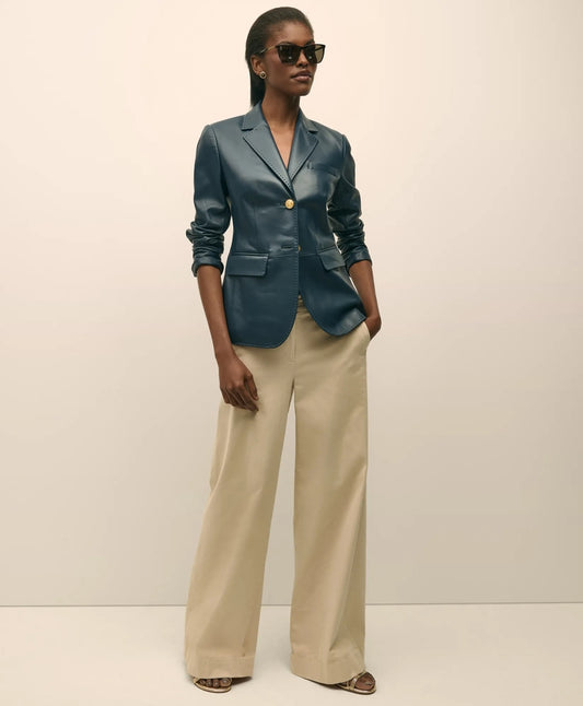 Brooks Brothers Women Cotton Twill Wide-Leg Pant