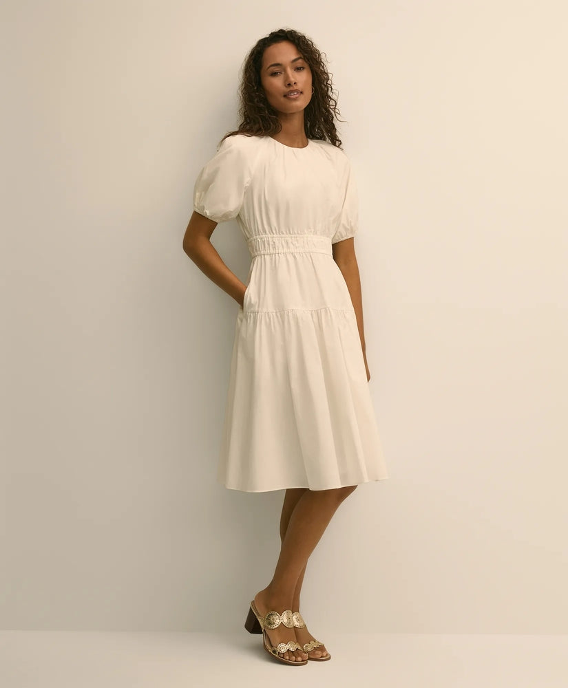 Brooks Brothers Women Cotton Voile Smocked-Waist Dress