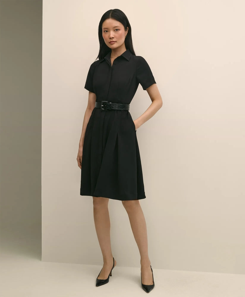 Brooks Brothers Sale Crepe Pleated Shirt Dress