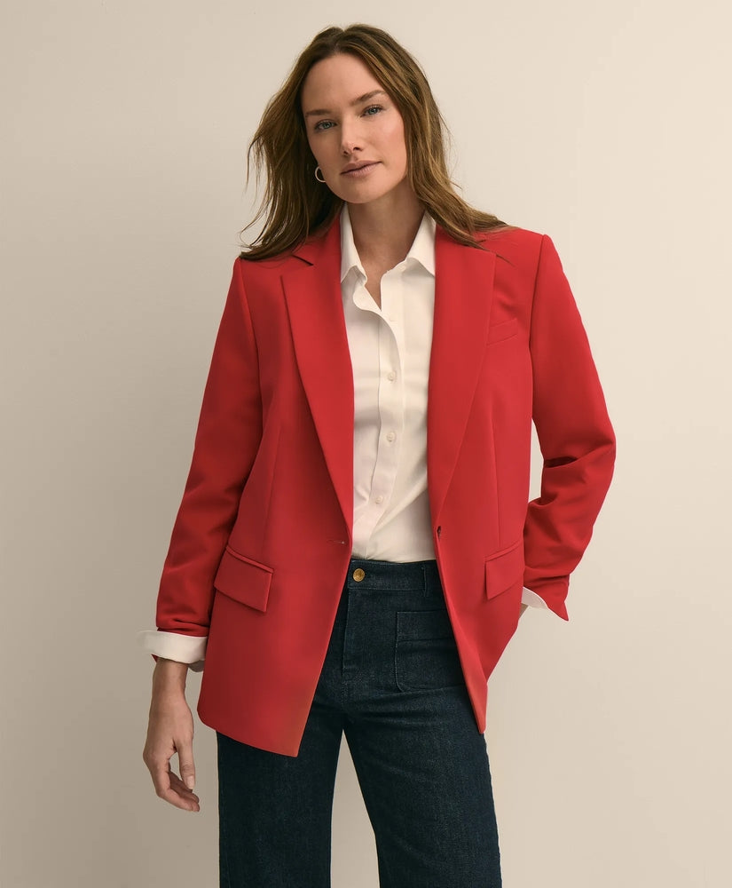 Brooks Brothers Women Crepe Relaxed-Fit Jacket