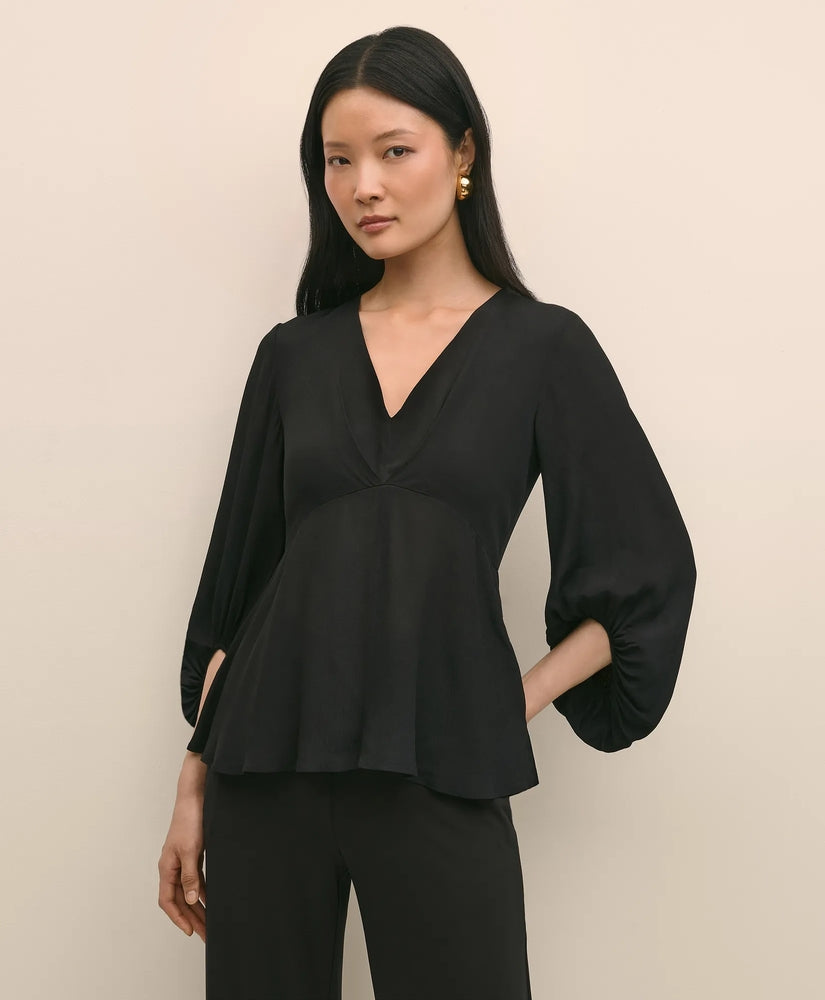 Brooks Brothers Sale Crepe V-Neck Peplum Blouse