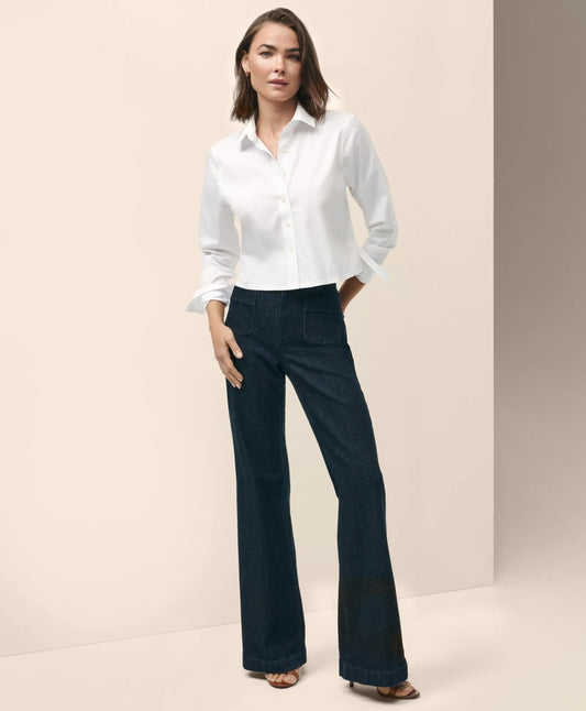 Brooks Brothers Shirts Cropped Shirt in Stretch Supima