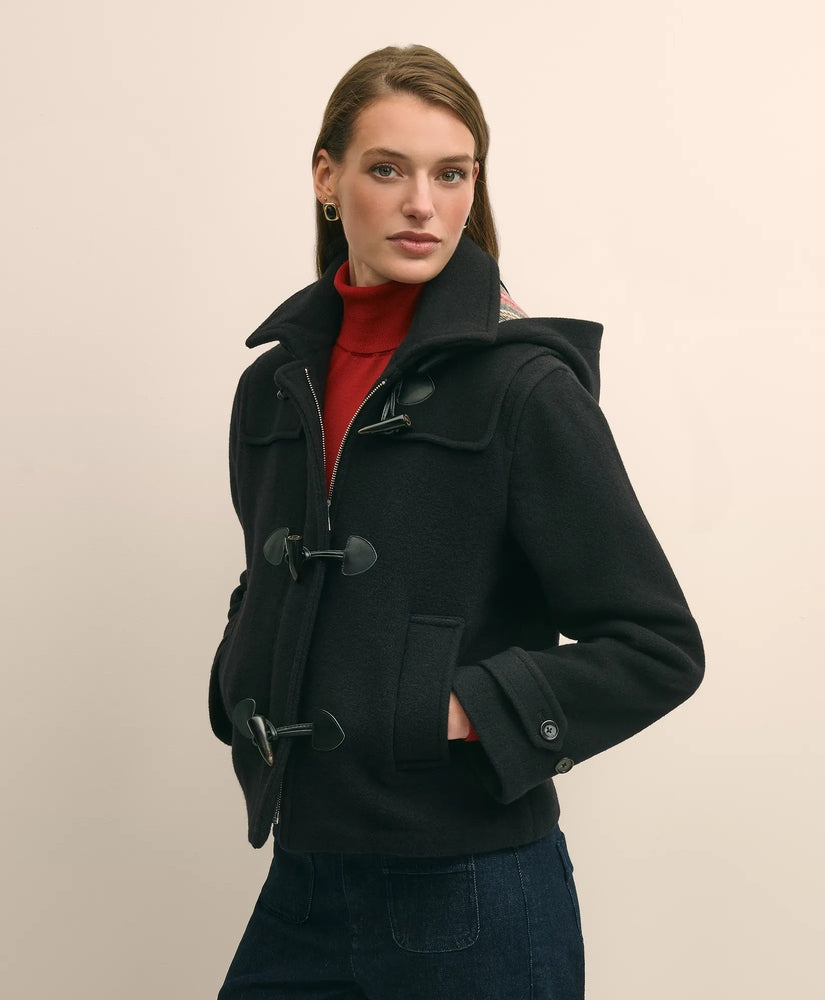 Brooks Brothers Sale Cropped Wool Toggle Coat With Removable Hood