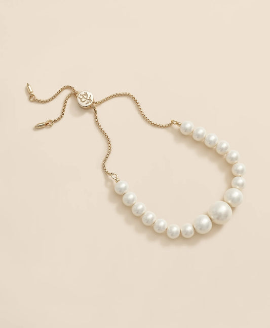 Brooks Brothers Women Faux-Pearl Gold-Plated Bolo Bracelet