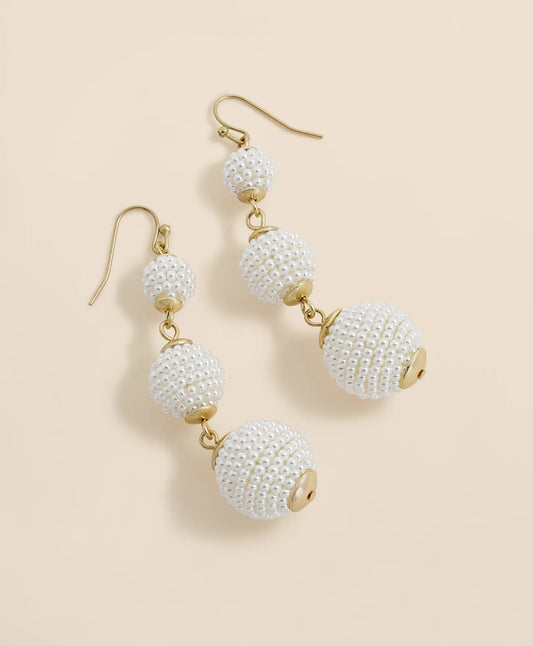 Brooks Brothers Women Faux-Pearl Sphere Linear Earrings