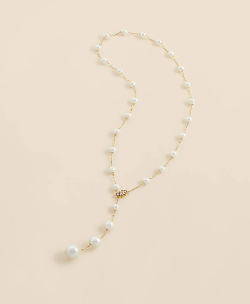 Brooks Brothers Women Faux Pearl & Gold-Toned Y-Neck Necklace