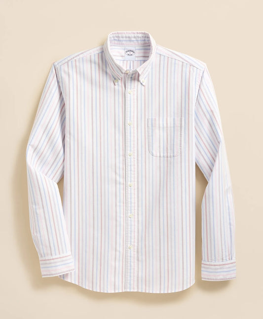 Brooks Brothers Men Friday Shirt, Oxford Multi Stripe