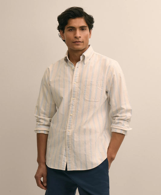 Brooks Brothers Men Friday Shirt, Oxford Novelty Stripe