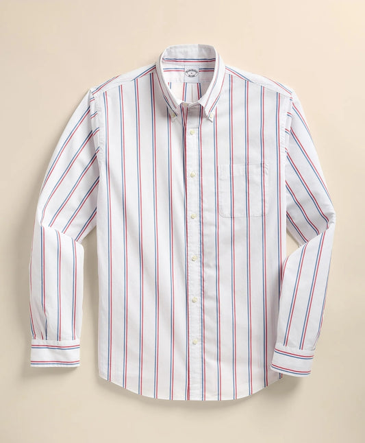 Brooks Brothers Men Friday Shirt, Poplin Ribbon Stripe