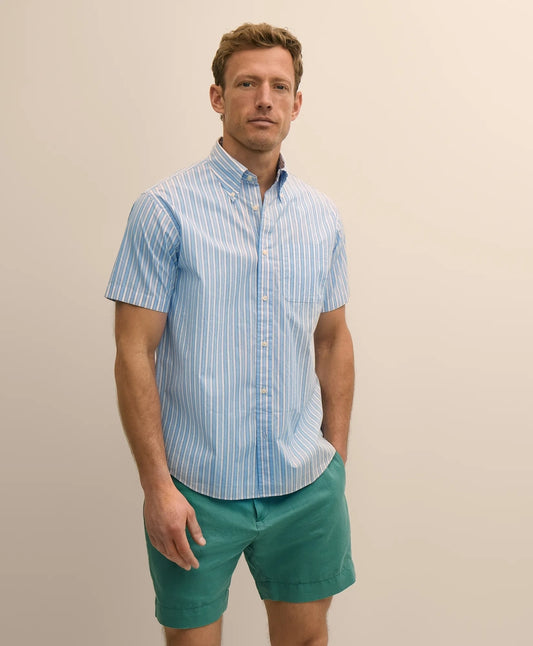 Brooks Brothers Shirts Friday Shirt, Short-Sleeve Poplin Stripe