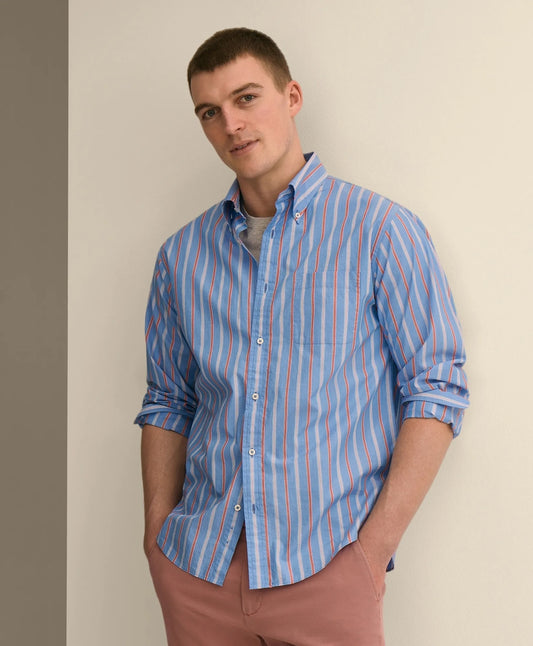 Brooks Brothers Men Friday Shirt, Poplin Stripe