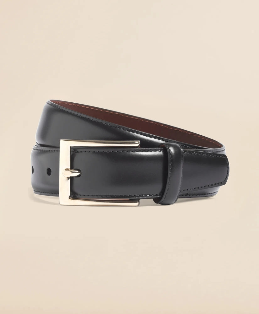 Brooks Brothers Men Gold Buckle Leather Dress Belt