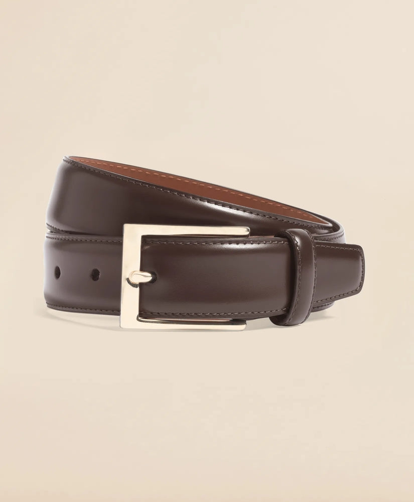 Brooks Brothers Men Gold Buckle Leather Dress Belt