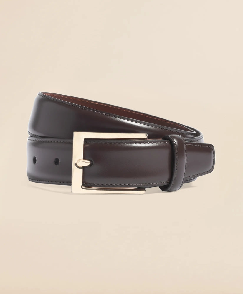 Brooks Brothers Men Gold Buckle Leather Dress Belt