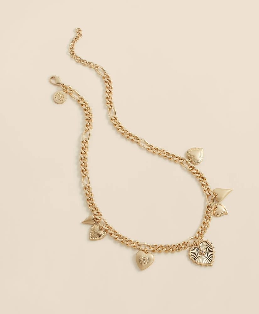Brooks Brothers Women Gold-Toned Heart Charm Necklace