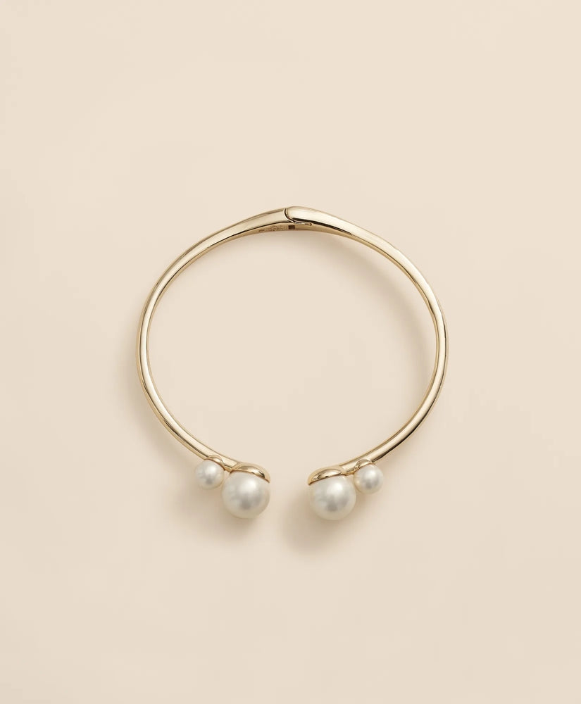 Brooks Brothers Women Gold-Tone Faux-Pearl Bangle