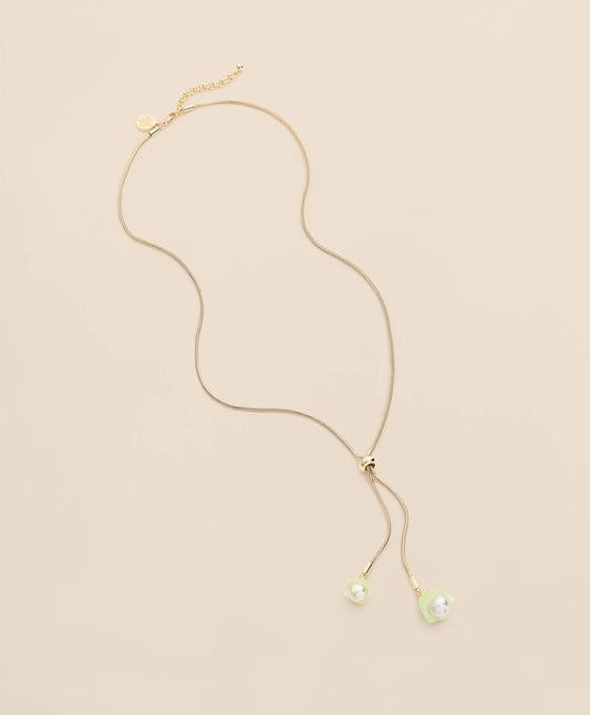 Brooks Brothers Women Gold-Tone Faux Pearl Lariat Necklace