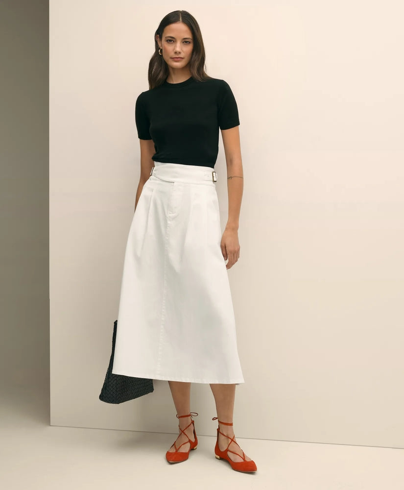 Brooks Brothers Women Gurkha Pleated Skirt in Cotton Blend