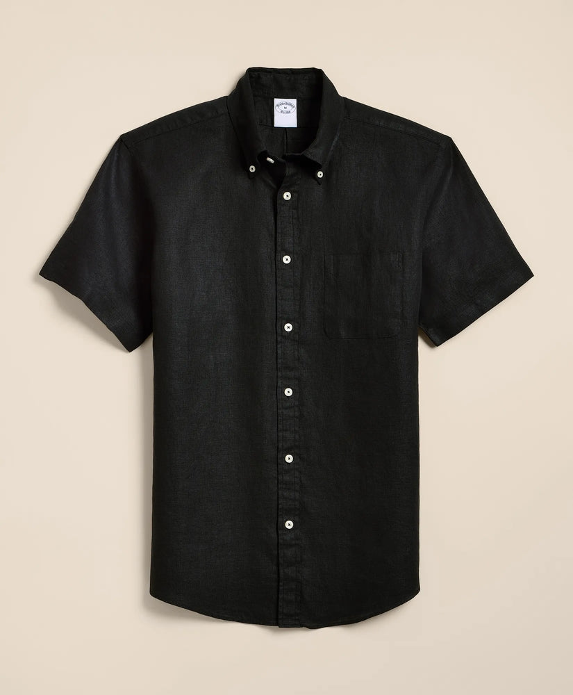 Brooks Brothers Shirts Irish Linen Short-Sleeve Sport Shirt