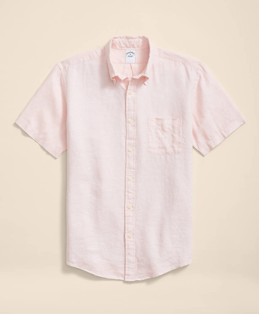 Brooks Brothers Shirts Irish Linen Short-Sleeve Sport Shirt