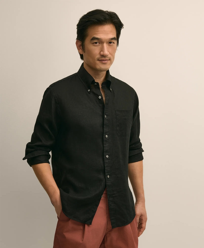 Brooks Brothers Men Irish Linen Sport Shirt