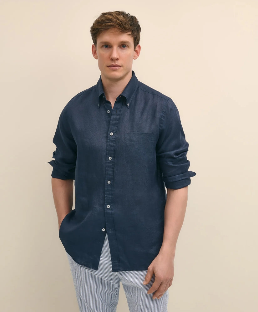 Brooks Brothers Men Irish Linen Sport Shirt