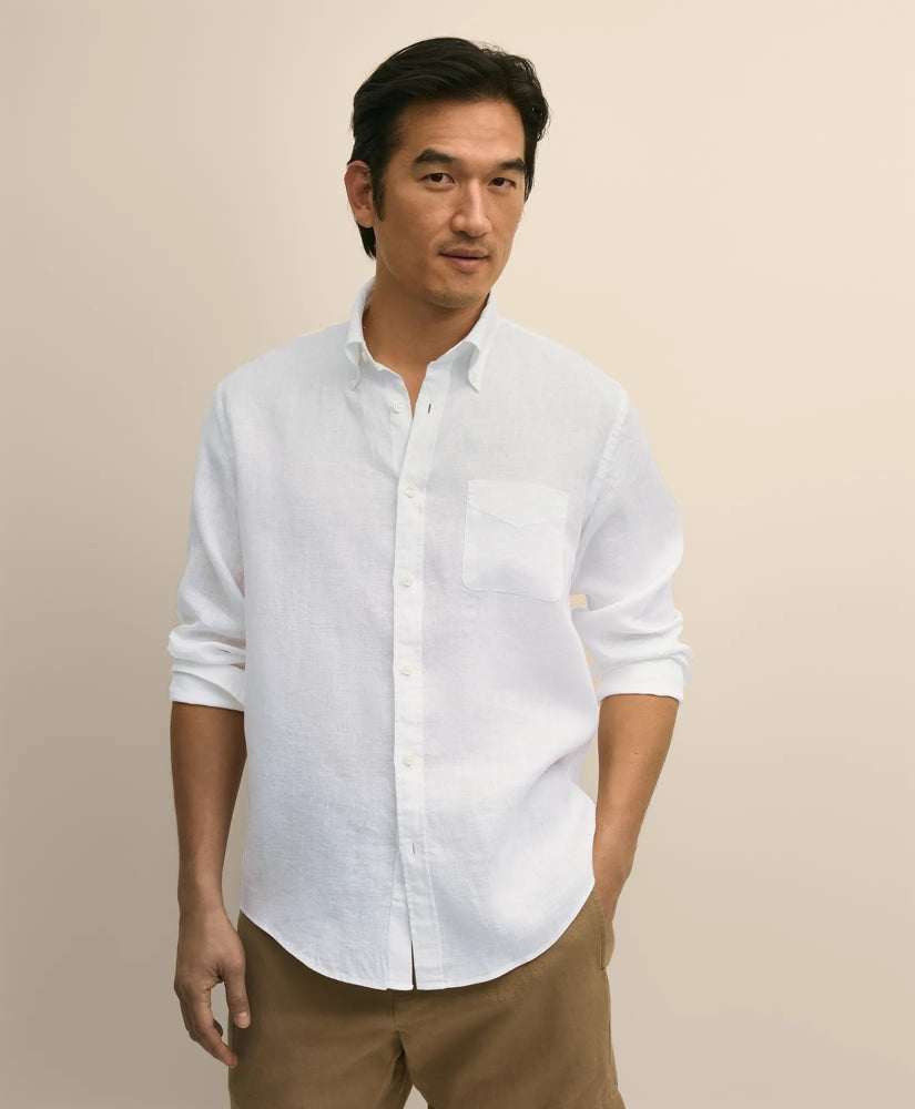 Brooks Brothers Men Irish Linen Sport Shirt