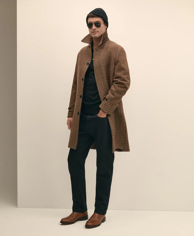 Brooks Brothers Sale Lambswool Tattersall Balmacaan Coat