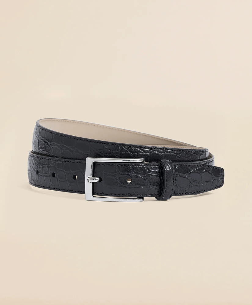 Brooks Brothers Men Leather Embossed Belt